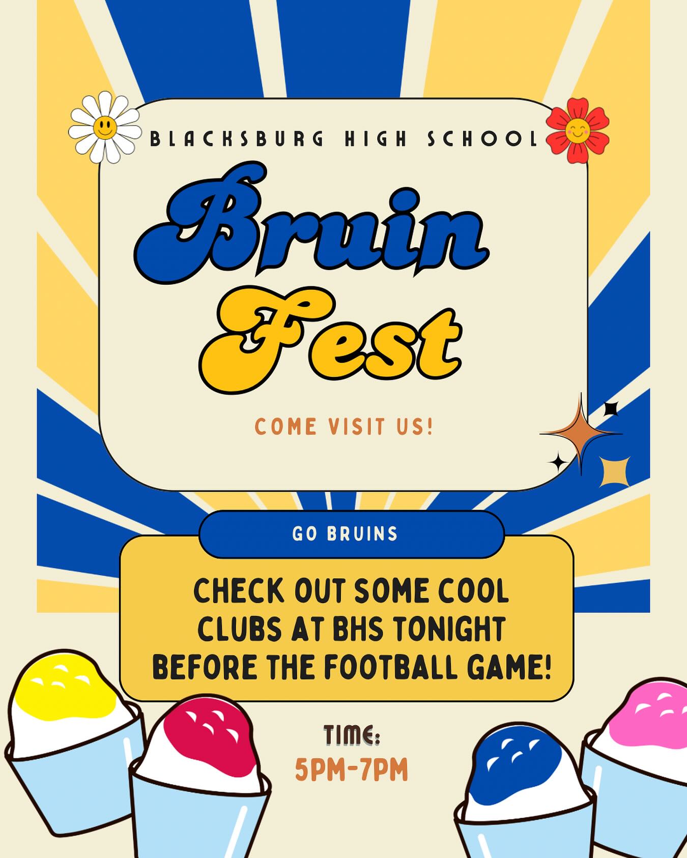 Bruin fest tonight from 5-7 at Blacksburg High School!! @bburghsbruins