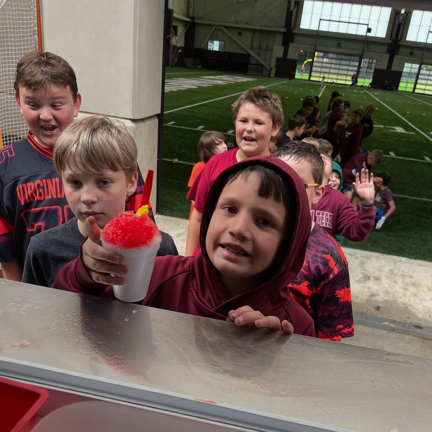 Thanks @hokiesfb for having us out for your kids camp! So fun!
